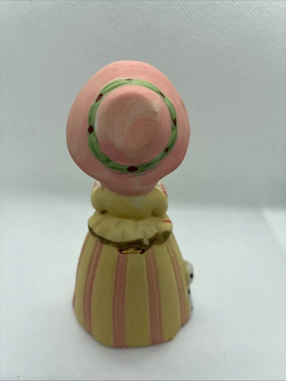 Vintage Merri Bells Jasco 1978 Girl Caroler Bisque Porcelain Bell Figurine